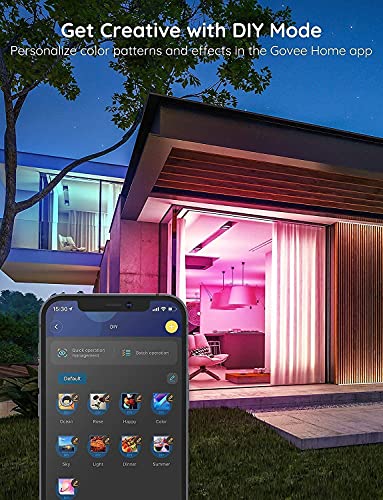 Govee 100ft LED Strip Lights, Bluetooth RGB Father's Day LED Lights with App Control, 64 Scenes and Music Sync LED Strip Lighting for Bedroom, Living Room, Kitchen, Party, ETL Listed Adapter