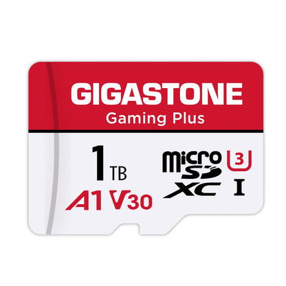 GIGASTONE 1TB Gaming Plus Series Memory Card Speed Up to 150/120MB/s for Nintendo Switch, Steam Deck, Game Console, 4K Video A1 V30 U3 MicroSDXC with SD Adapter.