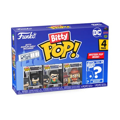 Funko Bitty Pop! DC Mini Collectible Toys 4-Pack - Batman, Robin, Scarecrow & Mystery Chase Figure (Styles May Vary) - amzGamess