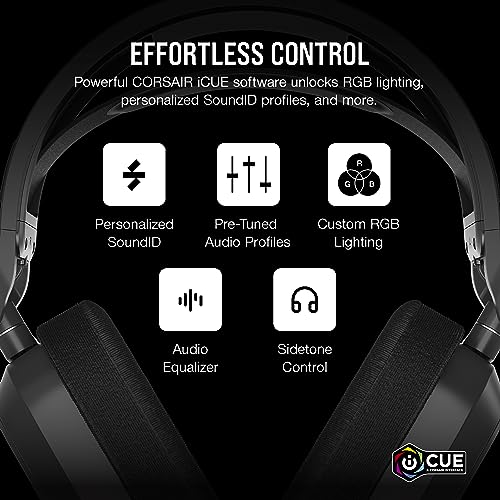 Corsair HS80 MAX Wireless Multiplatform Gaming Headset with Bluetooth - Dolby Atmos - Broadcast Quality Microphone - iCUE Compatible - PC, Mac, PS5, PS4, Mobile - Steel Gray, One Size - amzGamess