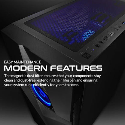 SAAV T102 Vortex Gaming PC Desktop Computer Tower - Intel Core i5 3.2GHz, 16GB, NVIDIA GEFORCE GTX 1660 6GB GDDR6, 1TB SSD, RGB, WiFi 5, Bluetooth, Windows 10, Mouse & Keyboard, 1 Year Warranty