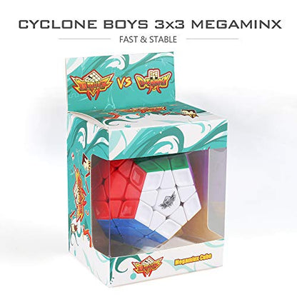 D-FantiX Cyclone Boys 3x3 Megaminx Stickerless Speed Cube Pentagonal Dodecahedron Cube Puzzle Toy - amzGamess