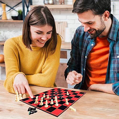 Point Games Classic Chess Board Game - 15 Inch Super Durable Folding Board - Portable Beginner Travel Chess Set for Adults and Kids
