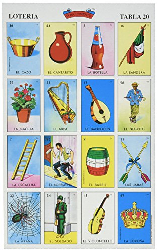 Don Clemente Autentica Loteria Mexican Bingo Set 20 Tablets Colorful and Educational