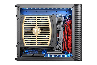 Thermaltake Core V1 SPCC Mini ITX Cube Gaming Computer Case Chassis, Interchangeable Side Panels, Black Edition, CA-1B8-00S1WN-00