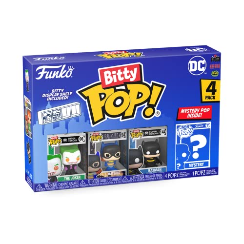 Funko Bitty Pop! DC Mini Collectible Toys 4-Pack - The Joker, Batgirl, Batman & Mystery Chase Figure (Styles May Vary) - amzGamess