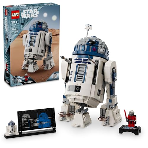 LEGO Star Wars R2-D2 Brick Built Droid Figure, Collectible Star Wars Room Décor with Exclusive 25th Anniversary Minifigure Darth Malak, Creative Play Gift Idea for Kids or Fans Ages 10 and Up, 75379