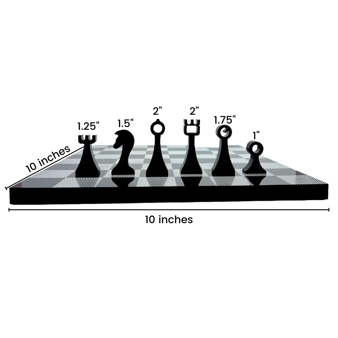 Luxury Travel Chess Set | 10" Portable Chess Set with Storage | Portable Chess Game Set for Adults and Kids | Unique Chess Set | Lucite Chess Board and Pieces