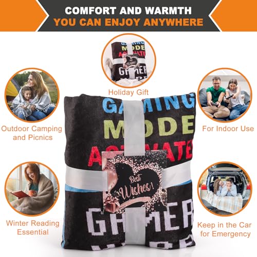 WelDesine Gamer Blanket, Throw Blanket with Definition of Gamer, Cool Gamer Gifts for Men, Gamer Gifts for Teen Boys, Best Gifts for Birthday & Christmas, Easter Basket Stuffers - amzGamess