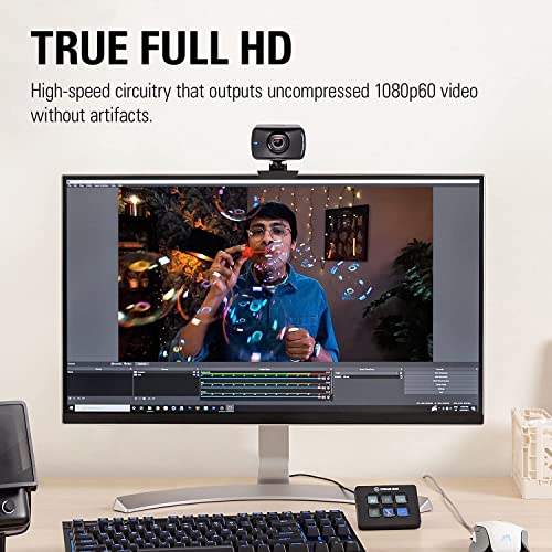 Elgato Facecam - 1080p60 True Full HD Webcam for Live Streaming, Gaming, Video Calls, Sony Sensor, Advanced Light Correction, DSLR Style Control, works with OBS, Zoom, Teams, and more, for PC/Mac - amzGamess