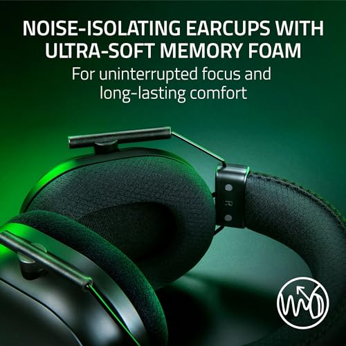Razer BlackShark V2 Pro Wireless Xbox Gaming Headset: 50mm Drivers - Wideband Mic - Comfortable Noise Isolating Earcups - for Xbox, PS5, Console, PC, Mac - Bluetooth, USB-C - 70 Hr Battery - Black - amzGamess