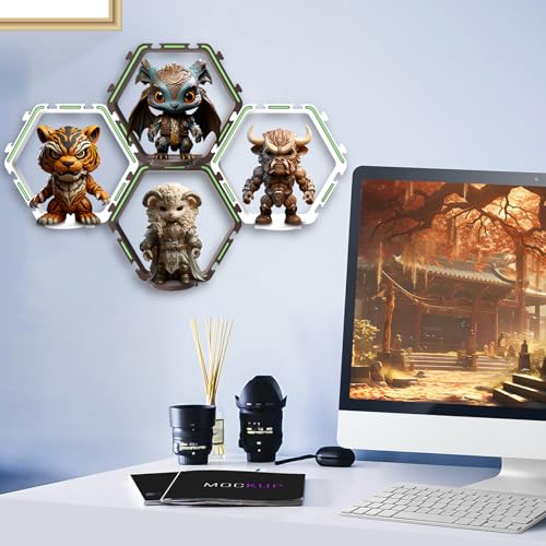 YODAR 9 PCS Riser Display Shelf for Funko POP Figures, Floating Shelves Display Ledge for Organizer and Decoration, Collectibles Display Stands Showcase, Glowing at night - amzGamess