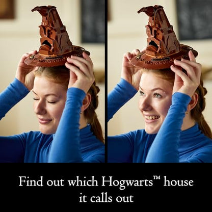 LEGO Harry Potter Talking Sorting Hat, Harry Potter Hogwarts Hat with 31 Randomized Sounds, Movie Themed Build and Display Model for Adults, Fun Harry Potter Gift Idea for a Mom, Dad or Any Fan, 76429