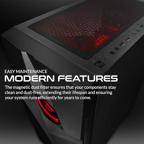 SAAV T101 Vortex Gaming PC Desktop Computer Tower - Intel Core i5 3.2GHz, 16GB, AMD RX 580 8GB GDDR5, 1TB SSD, RGB, WiFi 5, Bluetooth, Windows 10, Mouse & Keyboard, 1 Year Warranty