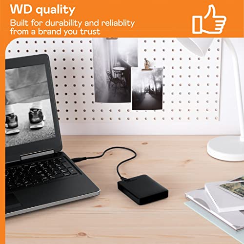 Western Digital 2TB Elements Portable HDD, External Hard Drive, USB 3.0 for PC & Mac, Plug and Play Ready - WDBU6Y0020BBK-WESN