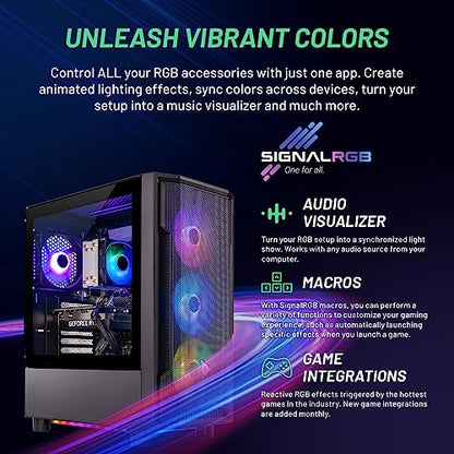 Skytech Shadow Gaming PC, Intel i5 13400F 2.5 GHz (4.6GHz Turbo Boost), NVIDIA RTX 4060 8GB GDDR6X, 2TB SSD, 32GB DDR5 RAM 5200 RGB, 650W Gold PSU, Wi-Fi, Win 11 Home