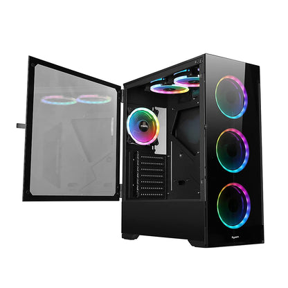 Bgears b-Voguish Gaming PC Case with Tempered Glass panels, USB3.0, Support E-ATX, ATX, mATX, ITX. (Fans are sold separately)