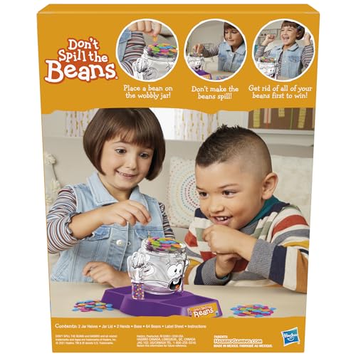 Hasbro Gaming Don't Spill The Beans Game for Kids, Easy and Fun Balancing Game for Kids Ages 3 and Up, Preschool Games for 2 Players, Kids Board Games