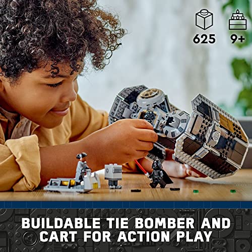 LEGO Star Wars TIE Bomber Model Building Kit, Star Wars Toy Starfighter with Gonk Droid Figure, Darth Vader Minifigure and Lightsaber, Collectible Star Wars Gift for 9 Year Olds, 75347