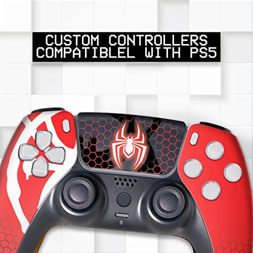 Spider_Man Morales Custom PS-5 Controller Wireless compatible with Play-Station 5 Console by BCB Controllers | Proudly Customized in USA with Permanent HYDRO-DIP Printing (NOT JUST A SKIN) - amzGamess
