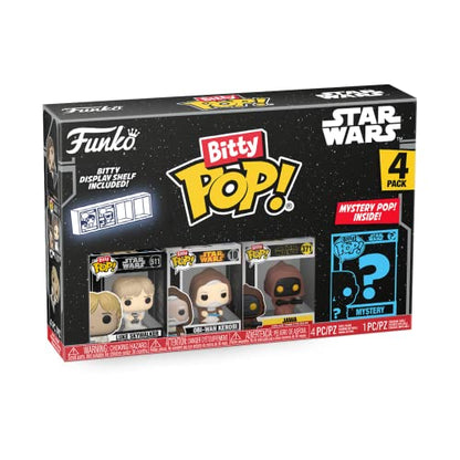 Funko Bitty Pop! Star Wars Mini Collectible Toys 4-Pack - Luke Skywalker, OBI-Wan Kenobi, Jawa & Mystery Chase Figure (Styles May Vary) - amzGamess