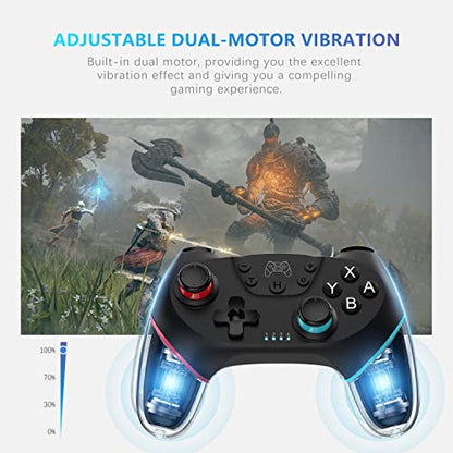 Deepdawn Switch Controller, Wireless Pro Controller Compatible with Nintendo Switch, Wireless Gamepad Joystick with Programmable Function【2023 Upgraded Version】 - amzGamess