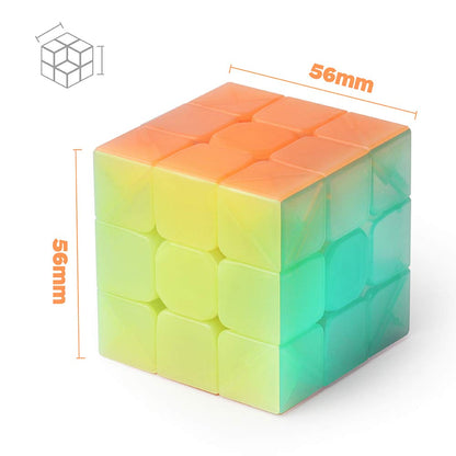 D-FantiX QY Toys Warrior W 3x3 Speed Cube Jelly 3x3x3 Magic Cube Puzzles Transparent Pastel Color - amzGamess