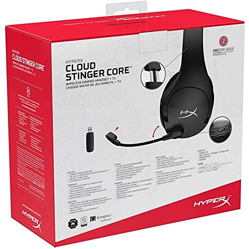 HyperX Cloud Stinger Core – Wireless Lightweight Gaming Headset, DTS Headphone:X spatial audio, Noise Cancelling Microphone, For PC, Black - amzGamess