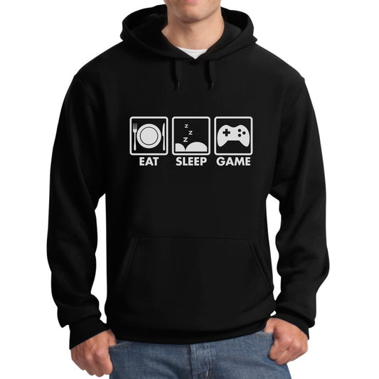 Tstars Gaming Apparel Gamer Hoodies Men Teen Boys Gifts Eat Sleep Repeat Hoodie Medium Black - amzGamess