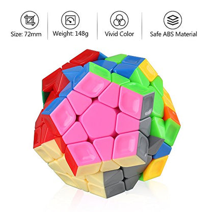 D-FantiX Cyclone Boys 3x3 Megaminx Stickerless Speed Cube Pentagonal Dodecahedron Cube Puzzle Toy - amzGamess