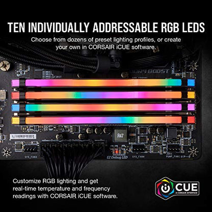 Corsair VENGEANCE RGB PRO DDR4 32GB (2x16GB) 3200MHz CL16 Intel XMP 2.0 iCUE Compatible Computer Memory - Black (CMW32GX4M2E3200C16)