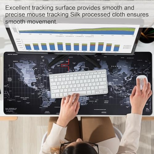 Cmhoo XXL Professional Large Mouse Pad & Computer Game Mouse Mat (35.4x15.7x0.1IN, Map) (90 * 40 Map) - amzGamess