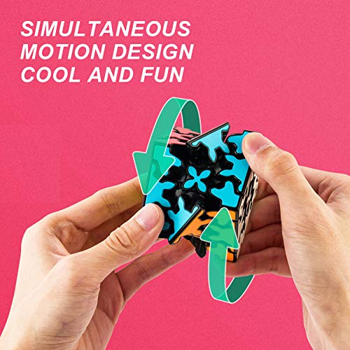 Gear Cube 3x3 with Three-Dimensional Gear Structure, Embedded Tile Design Magic Cube 3x3x3 Puzzles Toys (57mm), Suitable for Brain Development Puzzle Games for Children and Adults - amzGamess