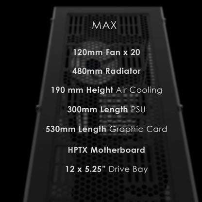 anidees AI Raider XL Full Tower Tempered Glass XL-ATX/E-ATX/ATX Gaming Case, Support 12 x 5.25” Drive Bay 480/360 Radiator, AI-RA-XL (PC Case ONLY)