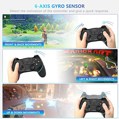 Deepdawn Switch Controller, Wireless Pro Controller Compatible with Nintendo Switch, Wireless Gamepad Joystick with Programmable Function【2023 Upgraded Version】 - amzGamess