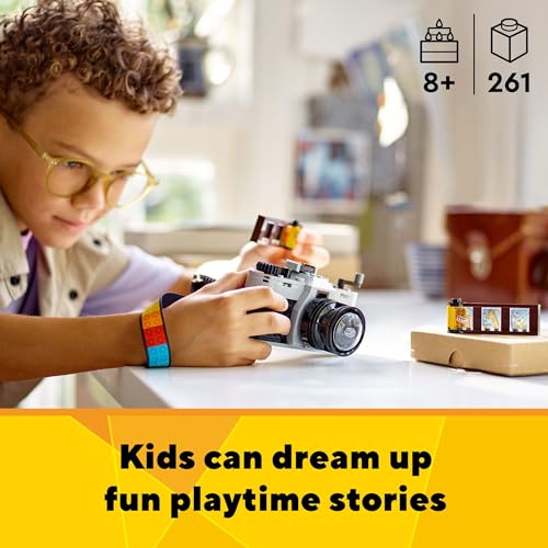 LEGO Creator 3 in 1 Retro Camera Toy, Transforms from Toy Camera to Retro Video Camera to Retro TV Set, Photography Gift for Boys and Girls Ages 8 Years Old and Up Who Enjoy Creative Play, 31147