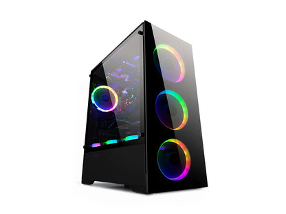 Bgears b-Voguish Gaming PC Case with Tempered Glass panels, USB3.0, Support E-ATX, ATX, mATX, ITX. (Fans are sold separately)