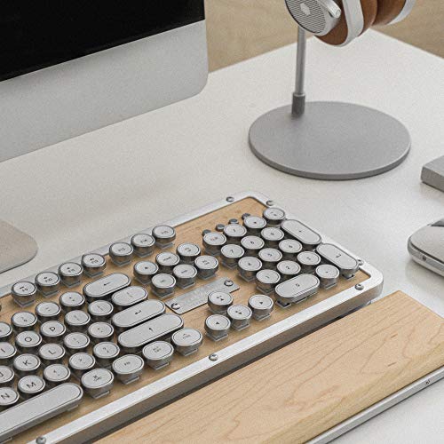 Azio Retro Classic USB (Maple)- Wired Backlit Vintage Maple Wood Mechanical Keyboard for PC (MK-RETRO-W-02-US)