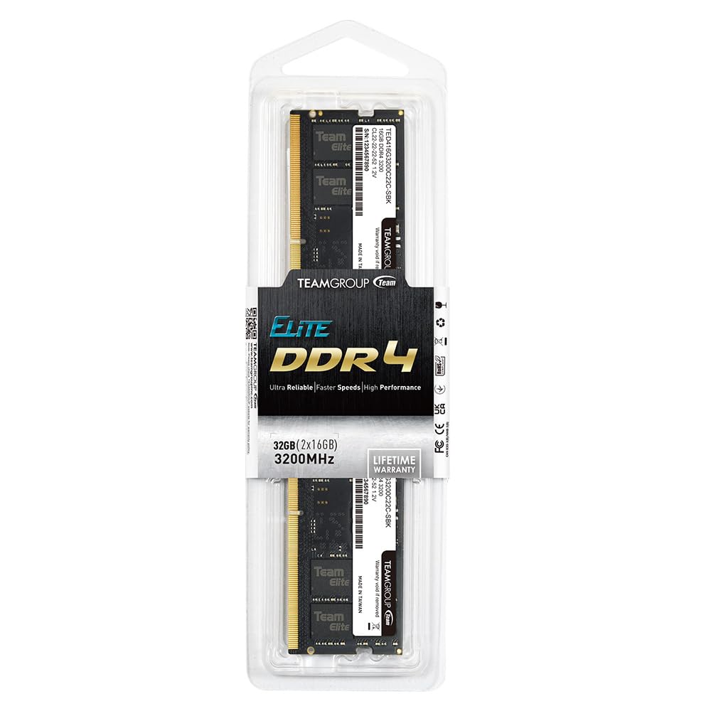 TEAMGROUP ELITE DDR4 32GB Kit (2 x 16GB) 3200MHz (2933MHz or 2666MHz) PC4-25600 CL22 Unbuffered Non-ECC 1.2V SODIMM 260-Pin Laptop Notebook PC Computer Memory Module Ram Upgrade - TED432G3200C22DC-S01