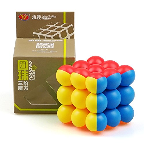 CuberSpeed YJ 3x3 Ball Cube Bead 3x3x3 Stickerless Magic Cube Puzzle - amzGamess