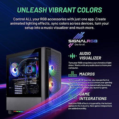 Skytech Gaming Shadow Gaming PC Desktop – Intel Core i7 13700F 2.1 GHz, NVIDIA RTX 4060, 1TB NVME SSD, 16GB DDR4 RAM 3200, 600W Gold PSU, 360mm AIO, 11AC Wi-Fi, Windows 11 Home 64-bit,Black