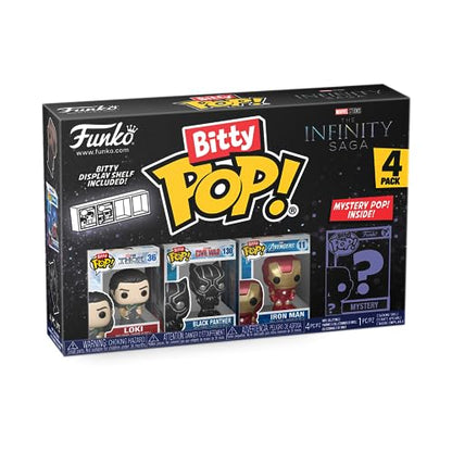 Funko Bitty Pop! Marvel Mini Collectible Toys 4-Pack - Loki, Black Panther, Iron Man & Mystery Chase Figure (Styles May Vary) - amzGamess