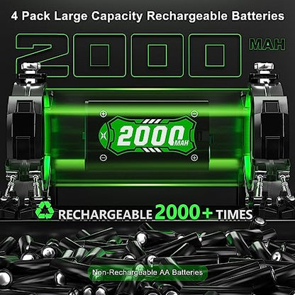 Ukor Fast Charging 4x4800mWh(4x2000mAh) Rechargeable Battery Pack with Charger for Xbox Controller Rechargeable Batteries Xbox for Xbox One/Xbox Series X|S Xbox One S/Xbox One X/Xbox One Elite - amzGamess
