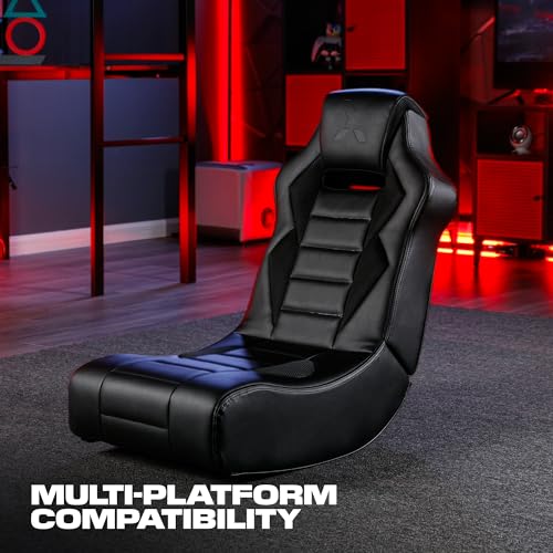 X Rocker Flash 2.0 BT Gaming Floor Chair, with Headrest Mounted Speakers, Foldable, Bluetooth, Audio, Speakers, Recline, 5109701, 30.71" x 16.54" x 26.77", Black