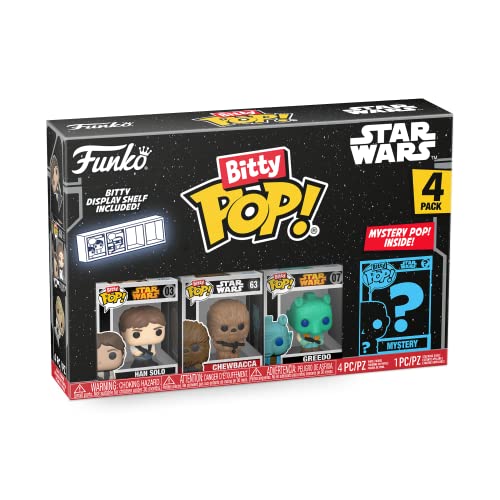 Funko Bitty Pop! Star Wars Mini Collectible Toys 4-Pack - Han Solo, Chewbacca, Greedo & Mystery Chase Figure (Styles May Vary) - amzGamess