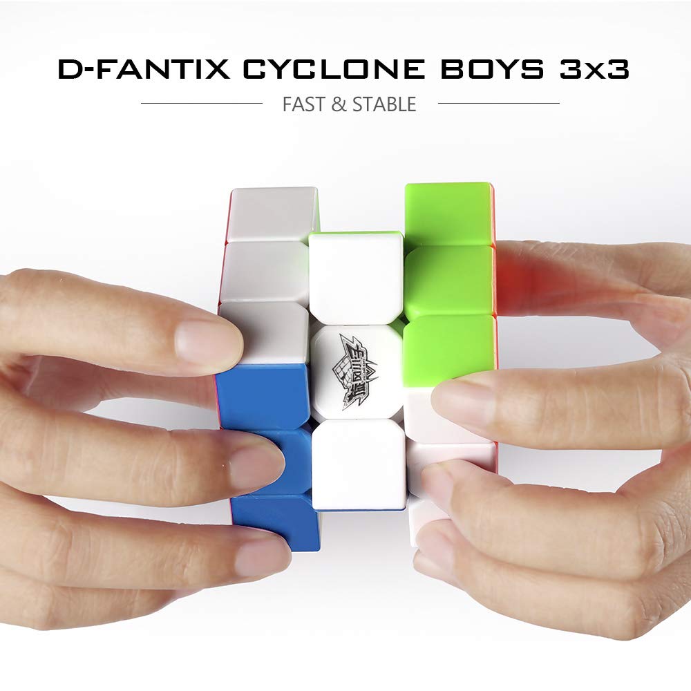 D-FantiX Cyclone Boys 3x3 Speed Cube Stickerless Magic Cube 3x3x3 Puzzles Toys (56mm) - amzGamess