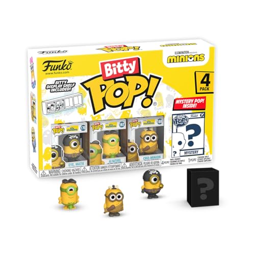Funko Bitty Pop!: Minions Mini Collectible Toys 4-Pack - Eye, Matie, Cro-Minion, Au Naturel, & Mystery Chase Figure (Styles May Vary) - amzGamess