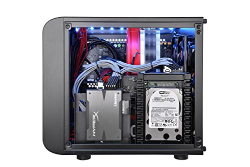 Thermaltake Core V1 SPCC Mini ITX Cube Gaming Computer Case Chassis, Interchangeable Side Panels, Black Edition, CA-1B8-00S1WN-00