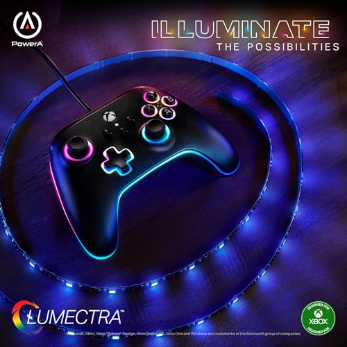 PowerA Advantage Wired Controller for Xbox Series X|S with Lumectra - Black, gamepad, wired video game controller, gaming controller, works with Xbox One and Windows 10/11, Officially Licensed for Xbox - amzGamess