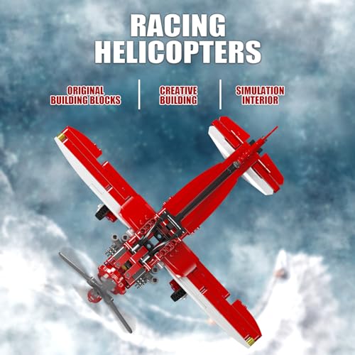 HIGH GODO Racing Airplane Modern Military Aircraft Model Building Sets, Army Fighter Plane Building Bricks Kits, Fighter Jet Toys Gifts for Adults Kids 6 7 8 10 Years (252 Pcs)